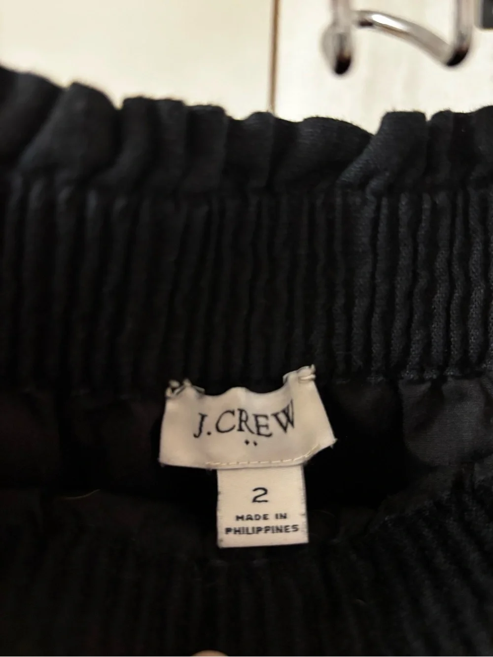 J. Crew Black Smocked Waist Mini Skirt